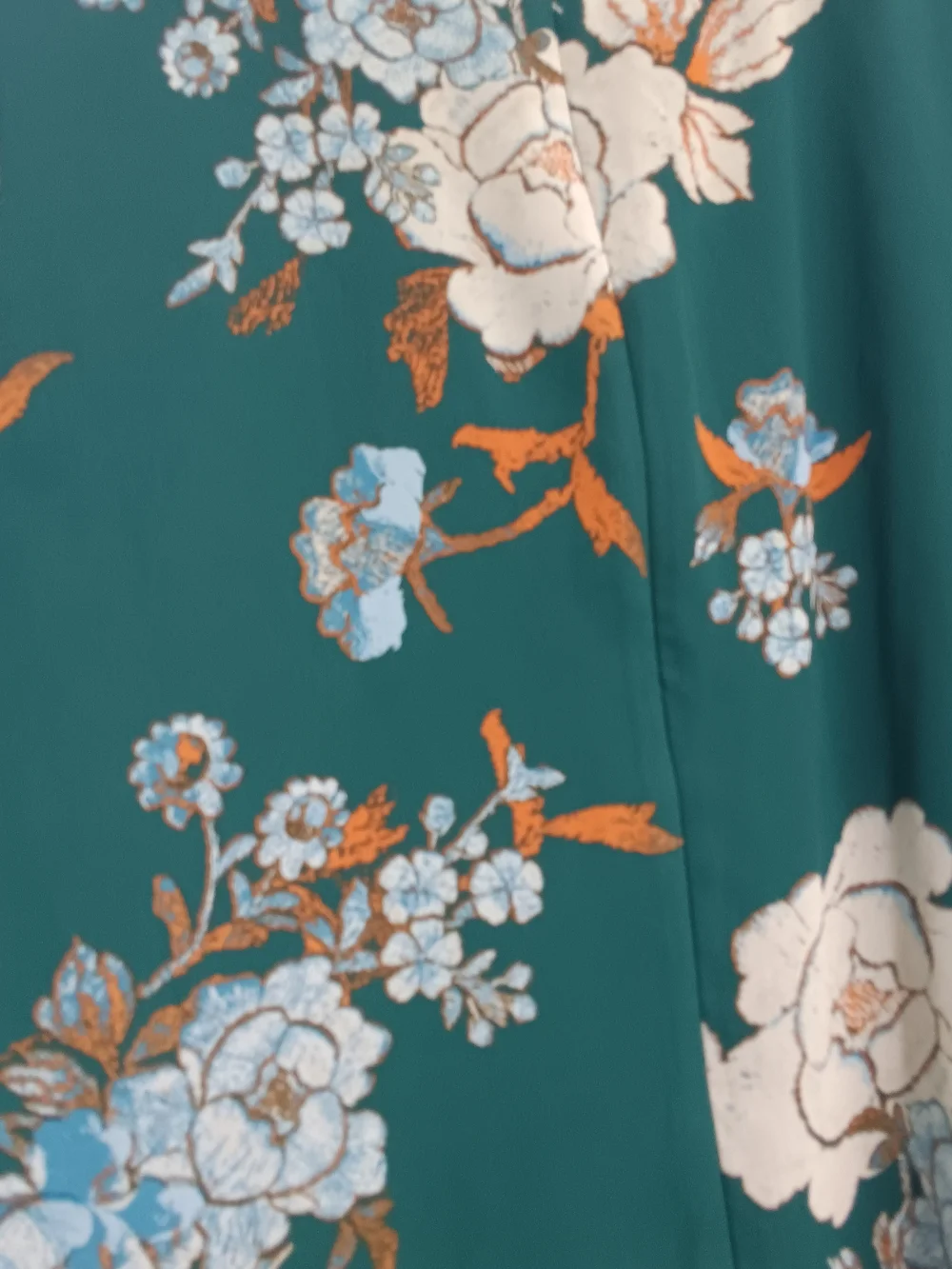 eva mendes for New York & Company Teal Floral Midi Dress